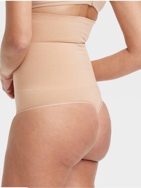 Auden High-Waist Shapewear Thong in Light Beige, Size XL, NWT